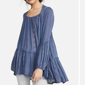 Free people kiss kiss tunic blue size medium